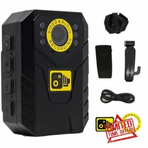 Recall Vision Body Worn Camera 1080P Personal Security Body Camera Video Recorder with Night Vision