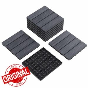 30 x 30 cm Wood Plastic Composite Decking Tiles Kit Interlocking WPC Deck Panels for Garden