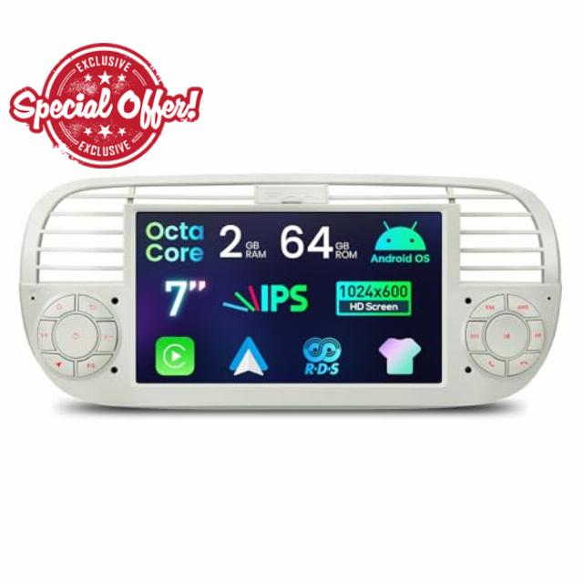 XTRONS 7" Android Fiat 500 Stereo Radio Player