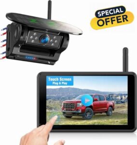 Solar Powered Wireless Reversing Camera Kit 5" 1080P Touchscreen Monitor