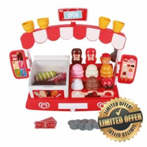 Casdon Official Walls Ice Cream Parlour Playset - Pretend Ice Cream Shop Toy for Children Aged 2+ - With Freezer
