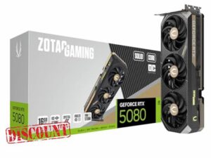 ZOTAC Gaming GeForce RTX 5080 Solid CORE OC DLSS 4 16GB GDDR7 256-bit 30 Gbps PCIE 5.0 Gaming Graphics Card