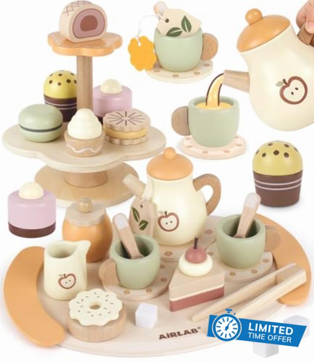 Airlab Wooden Tea Set for Toddlers