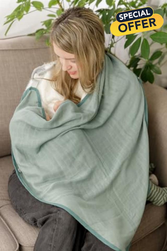 Cheeky Chompers 6-in-1 Baby Breastfeeding Cover | Breathable Soft Muslin | Nursing Cover