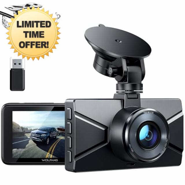 WOLFANG Dash Cam Front and Rear 2.5K