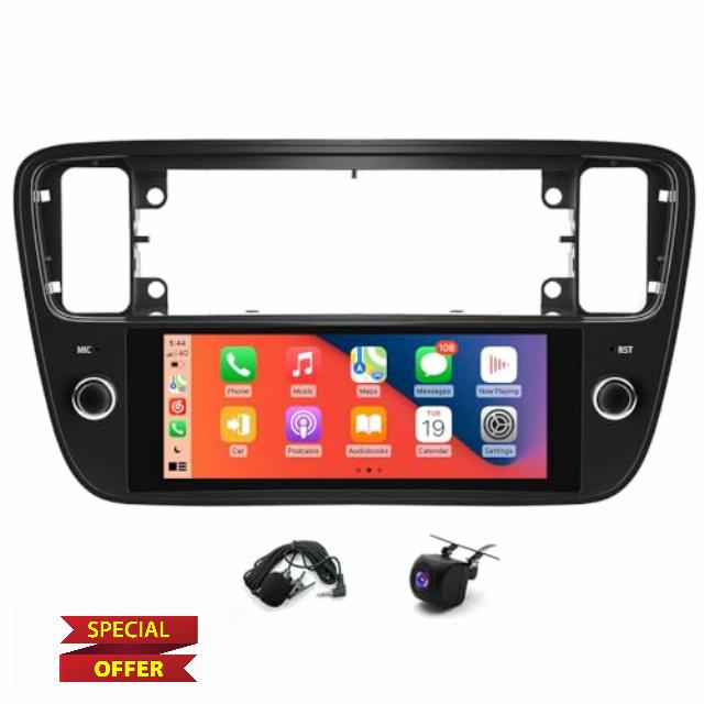 2+64G Android 14 Car Stereo for VW Up 2011-2016 for Skoda Citigo 2011-2018 for Seat Mii 2011-2019 w/Wireless CarPlay Android Auto 6.86 Inch Car Radio with WiFi GPS Bluetooth FM RDS SWC