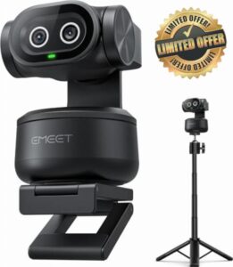 EMEET PIXY Dual-Camera AI-Powered PTZ Camera 4K with Tripod