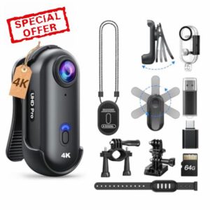 BOBLOV W4 Waterproof Body Cam: 4K 64GB Body Camera Lasts 90 Minutes