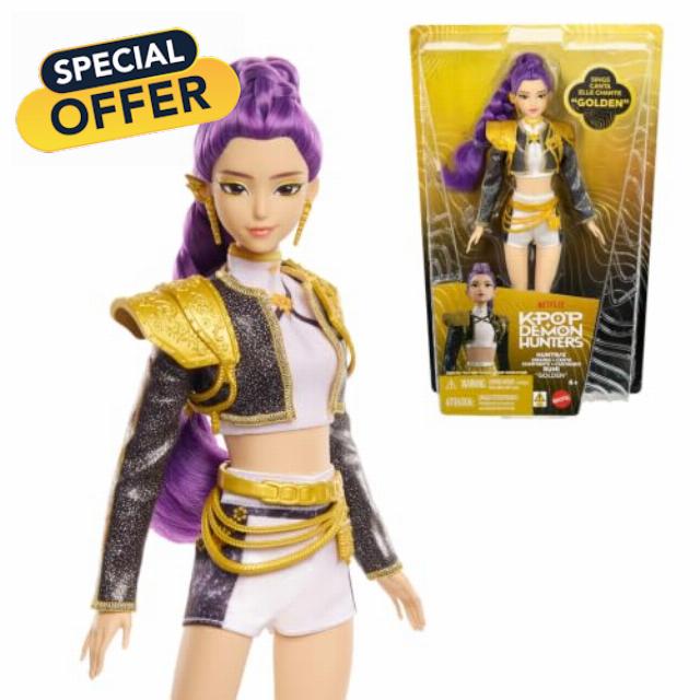 ​Mattel KPop Demon Hunters HUNTR/X Rumi “Golden” Singing Doll in Removable Signature Outfit & 5 Posable Joints