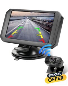 5" Digital Wireless Reversing Camera AHD 1080P Rear View Camera Night Vision Rear View Cam 120°Large Wide Angle IP69 Waterproof Intelligent Guide Lines for Car Truck Trailer RV Campe
