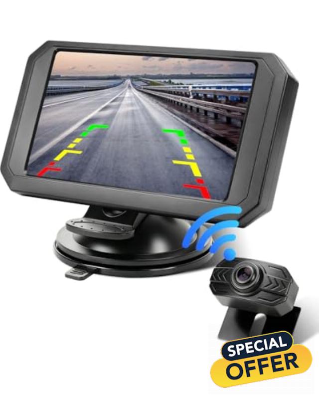 5" Digital Wireless Reversing Camera AHD 1080P Rear View Camera Night Vision Rear View Cam 120°Large Wide Angle IP69 Waterproof Intelligent Guide Lines for Car Truck Trailer RV Campe
