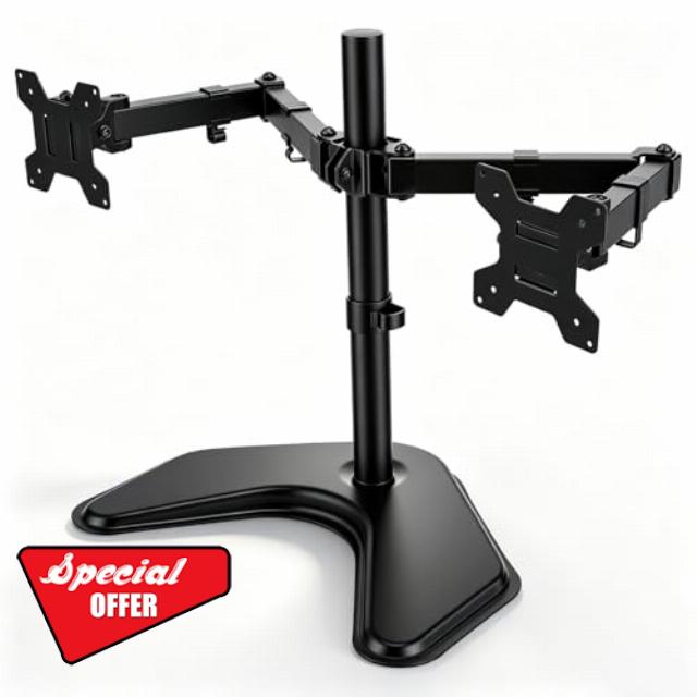 Stable Freestanding Dual Monitor Stand