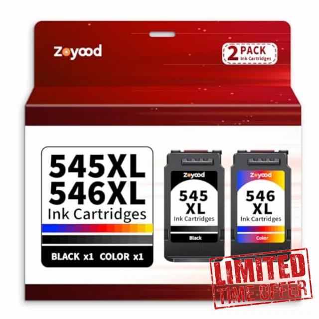 545XL 546XL Ink Cartridges Compatible with Canon PG-545XL Black CL-546XL Colour Ink Cartridge Multipack PG545 CL546 for Pixma TS3355 TS3350 TS3150 MG3050 MG2550S MG2950 TR4550 TR4551 TR465