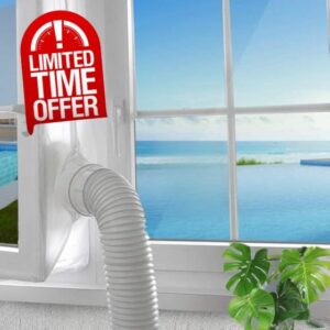 Portable Air Conditioner Window Seal Kit for Most Casement Windows AC Exhaust Hose Seal with Double Zip