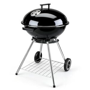 Kettle Charcoal Barbecue Grill Outdoor with Porcelain-enameled Lid
