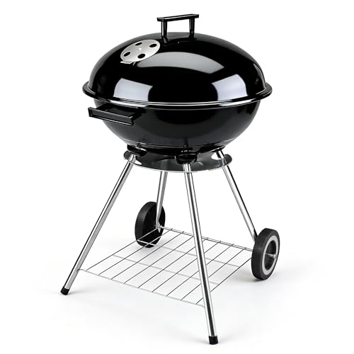 Kettle Charcoal Barbecue Grill Outdoor with Porcelain-enameled Lid