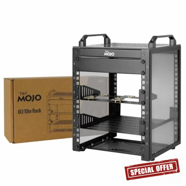 Tecmojo 10 Inch 6U 200mm Depth Desktop Mini Rack