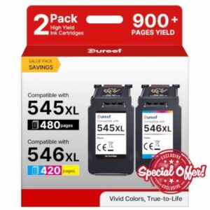 545XL 546 XL Replacement for Canon 545 546 Ink Cartridges XL for Printer Ink Cartridges 545XL and 546 XL for Pixma TS3350 TS3355 TS3150 TR4550 MG2550s MG3050 TS3450 TR4551 MX495