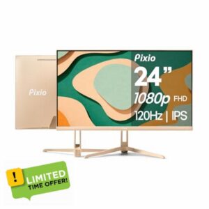Pixio PX246 Wave Beige 24 inch 120Hz Refresh Rate FHD 1080p Resolution IPS Panel 4ms GTG Response Time Gaming Monitor with Adaptive Sync