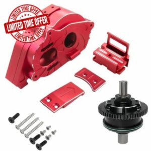 Metal Center Gearbox and Differential Set for Arr-ma 1/10 4S V2 BLX 1/8 Mojave 4S BLX Upgrade Parts Accessories(Rot)