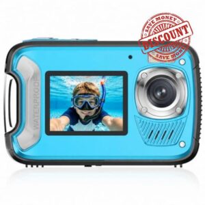 5K 33FT Underwater Waterproof Camera with Autofocus & Dual Screen