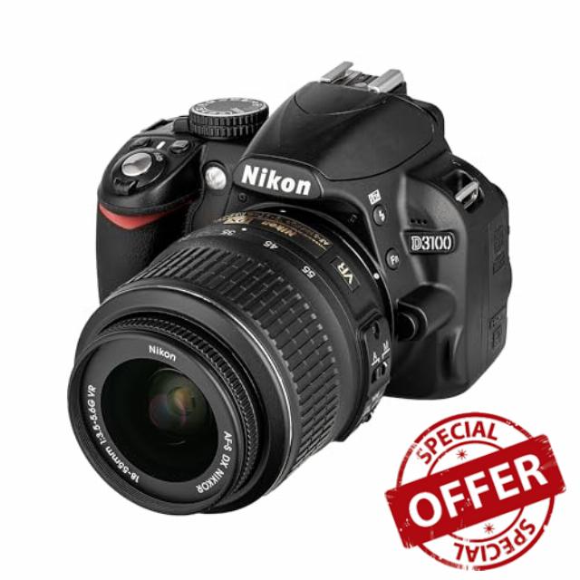 Nikon D3100 Digital SLR Camera with 18-55mm VR Lens Kit (14.2MP) 3 inch LCD (Renewed)