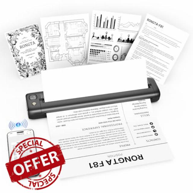 Rongta Portable Thermal Printers Wireless for Travel