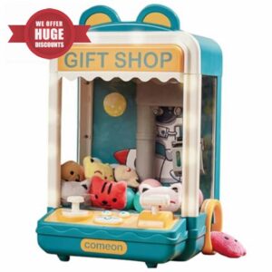 Mini Claw Machine Adjustable Sounds and Music Kids Claw Machine with Mini Plush ＆ Capsule Toys Game Vending Birthday for Girls Style 1.