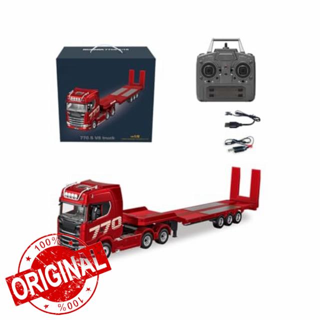 MECHIX 1/18 Scale Remote Control Heavy Duty Tractor Truck with Flatbed Trailer