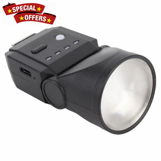 Generic Retro Design Micro Camera Flash GN8 6500K CRI97 DSLR Flashlight Continuous Fast Flash for Digital Film Cameras Li Ion Battery