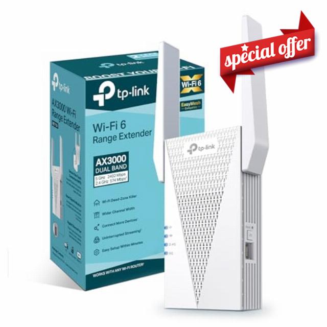 NEW TP-Link RE715X WiFi 6 AX3000Mbps WiFi Extender Booster