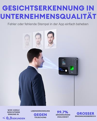 Office Time Card Machine with APP for iOS Android (0 Monthly Fee)