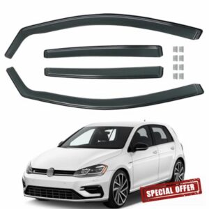 Wind Deflectors Compatible for Volkswagen VW Golf MK7 2012-2020 5 Door Hatchback 4pc Set