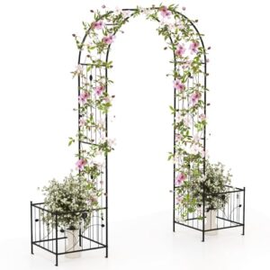 Outdoor Garden Arbor Pergola with Arch/Flat Top