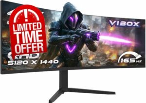 Vibox 49 Inch 165Hz Ultrawide Curved Gaming Monitor - DQHD Resolution