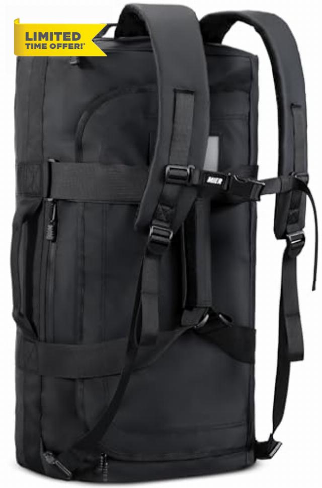 MIER Duffle Bag Backpack Gym Bag Heavy Duty Mens Convertible Water Resistant Sports Duffel Bag with Shoulder Straps for Travel