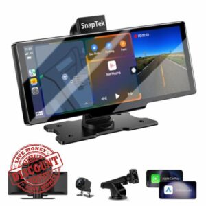 10.26" Wireless Car Screen for Apple Carplay & Android Auto with 4K Front + 1080P Backup Camera