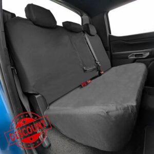 Fits: Ford Ranger Rear Seat Covers Waterproof – Heavy Duty 600D Tailored Back Seat Covers – Fits Ford Ranger Double Cab 2012-2022 & 2022+ – Wildtrak