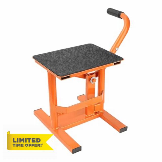 Steel Motorbike Jack Lift Heavy Duty Crank Manual Motorcycle Scissor Lift Stand 160KG Capacity Rubber Platform Hoist Table for Dirt Bike Off-Road Bike Repair & Cleaning Maintenance