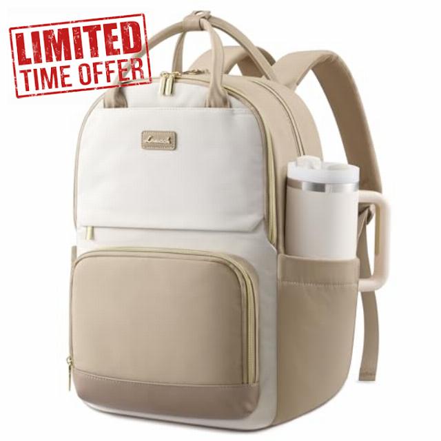 LOVEVOOK Laptop Backpack for Women with Secure Side Tumbler Holders