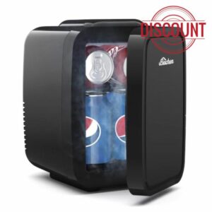 BEICHEN Mini Fridge 4 Litre/6 Cans |AC/USB| Portable Small Fridge for Skincare Cosmetics Drinks and Snacks Perfect for a Cosy Bedroom or Office and Car (Black- 4 L/ 6 Can)