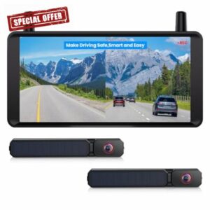 AUTO-VOX 2 Solar Wireless Reversing Camera Kit: 6'' 16:9 HD Monitor with Dual Antenna Strong Signal