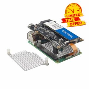 ZDE ZP581C PoE+ HAT PCIe to M.2 Key M NVMe SSD Adapter Board with PWM Cooling Fan Aluminum Alloy Heatsink Power Over Ethernet for Raspberry Pi 5 Support M.2 NVMe SSD 2230 2242 228