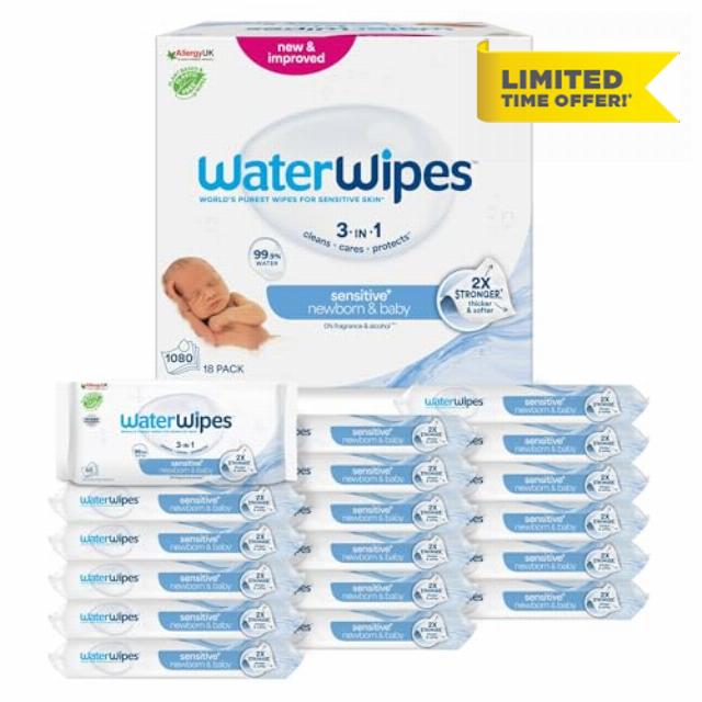 WaterWipes Sensitive+ Newborn & Baby Wipes