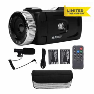 4K Digital Camcorder 48MP with F2.0 Large Aperture Lens