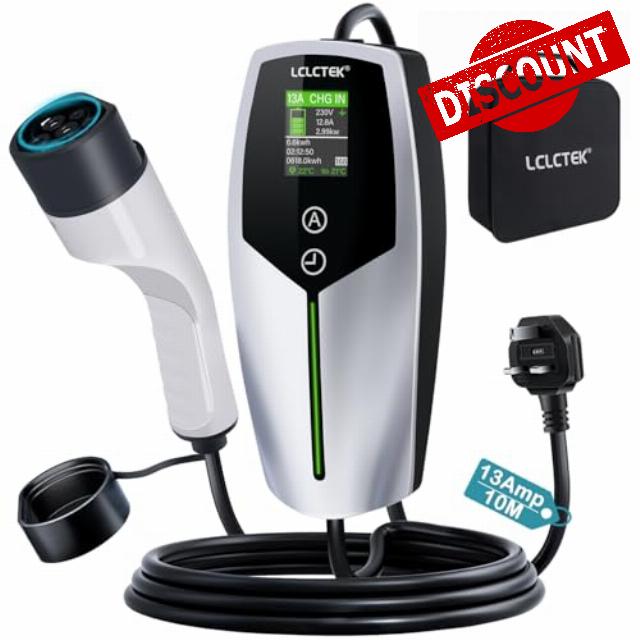 3KW EV Charger Cable Type 2 to 3 Pin Plug 32Ft/10M