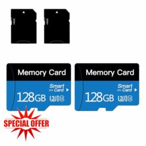 2-Pack 128GB MicroSD Memory Card Micro SD Card With Adapter Class 10
