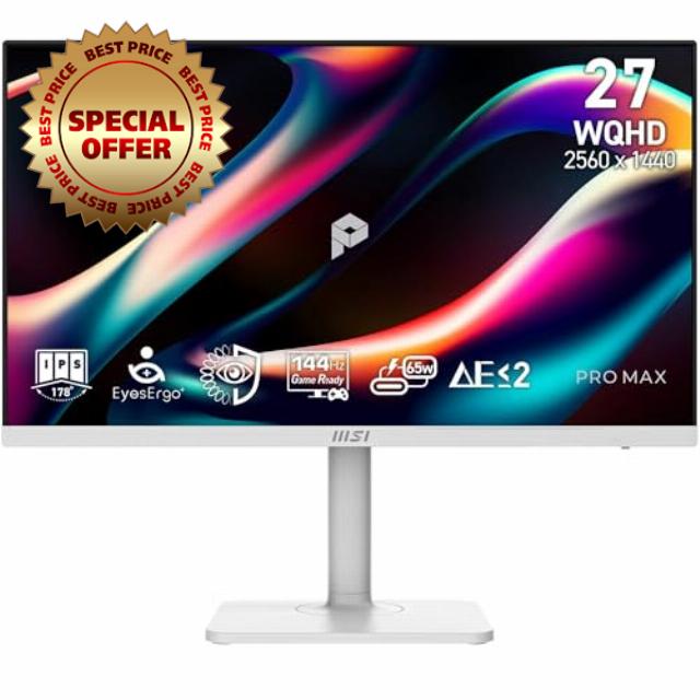 MSI PRO MAX 271QPHW E14 27-Inch WQHD 2560x1440 Computer Monitor