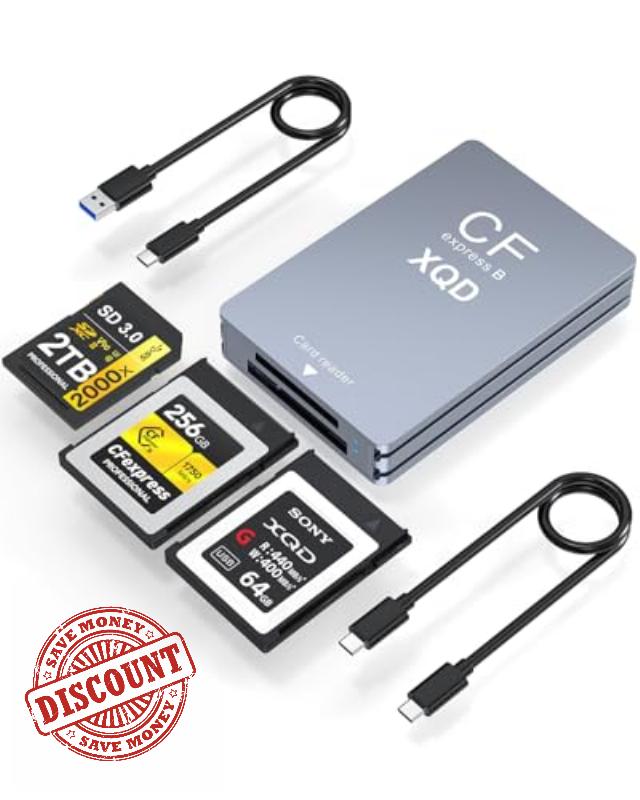 CFexpress Type B/XQD/SD Dual-Slot Memory Card Reader