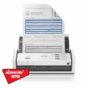 Brother ADS-1300 Compact Desktop Scanner | Scan Speeds of Up to 30ppm | Single Pass Double-Sided Scanning (Renewed Premium)